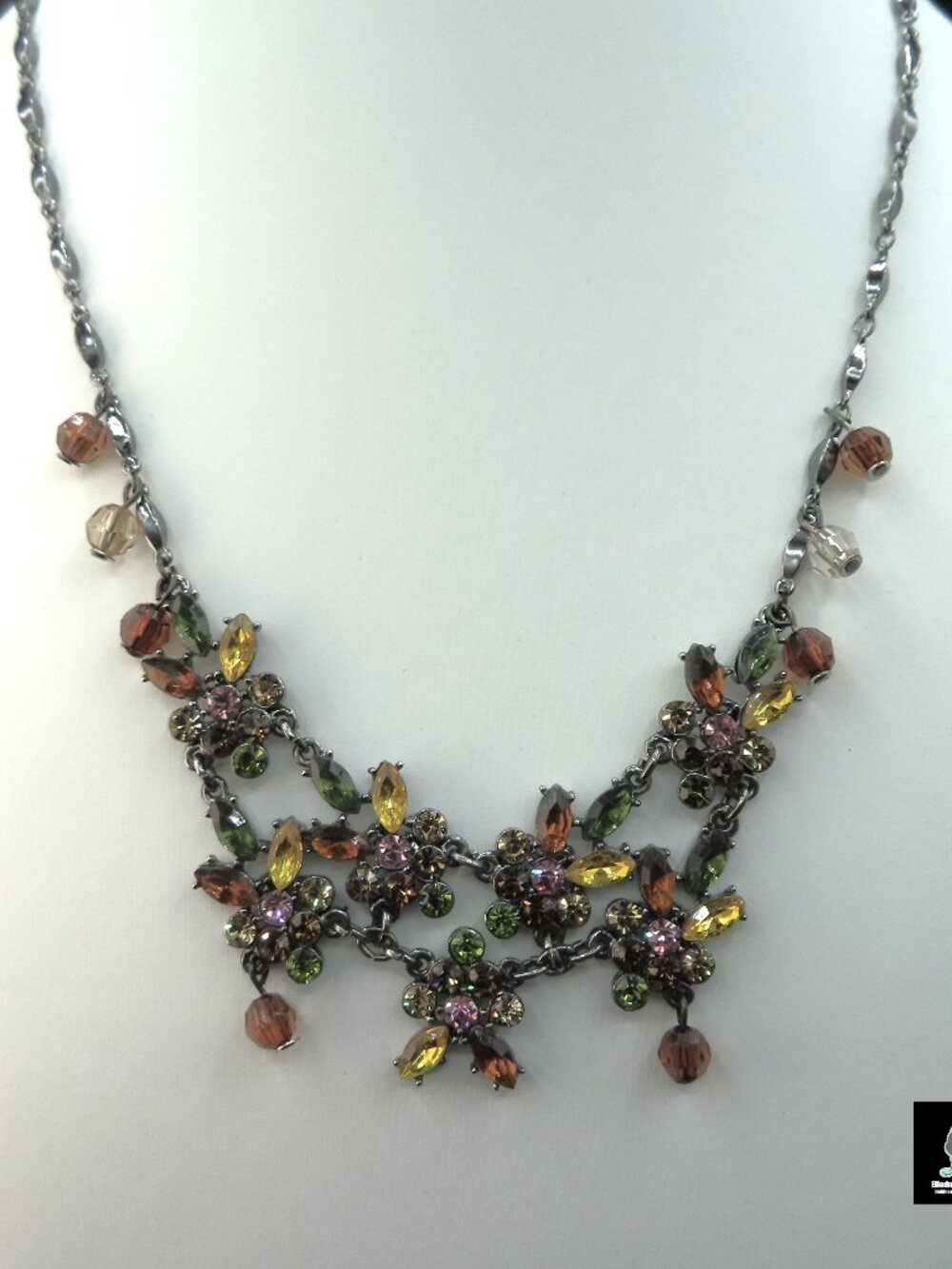 Fall Color Rhinestone Necklace